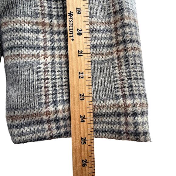 VTG 70s Weathercaster Car Coat Mens 44 US L Gray Tweed Faux Fur Lined Jacket - Picture 6 of 7